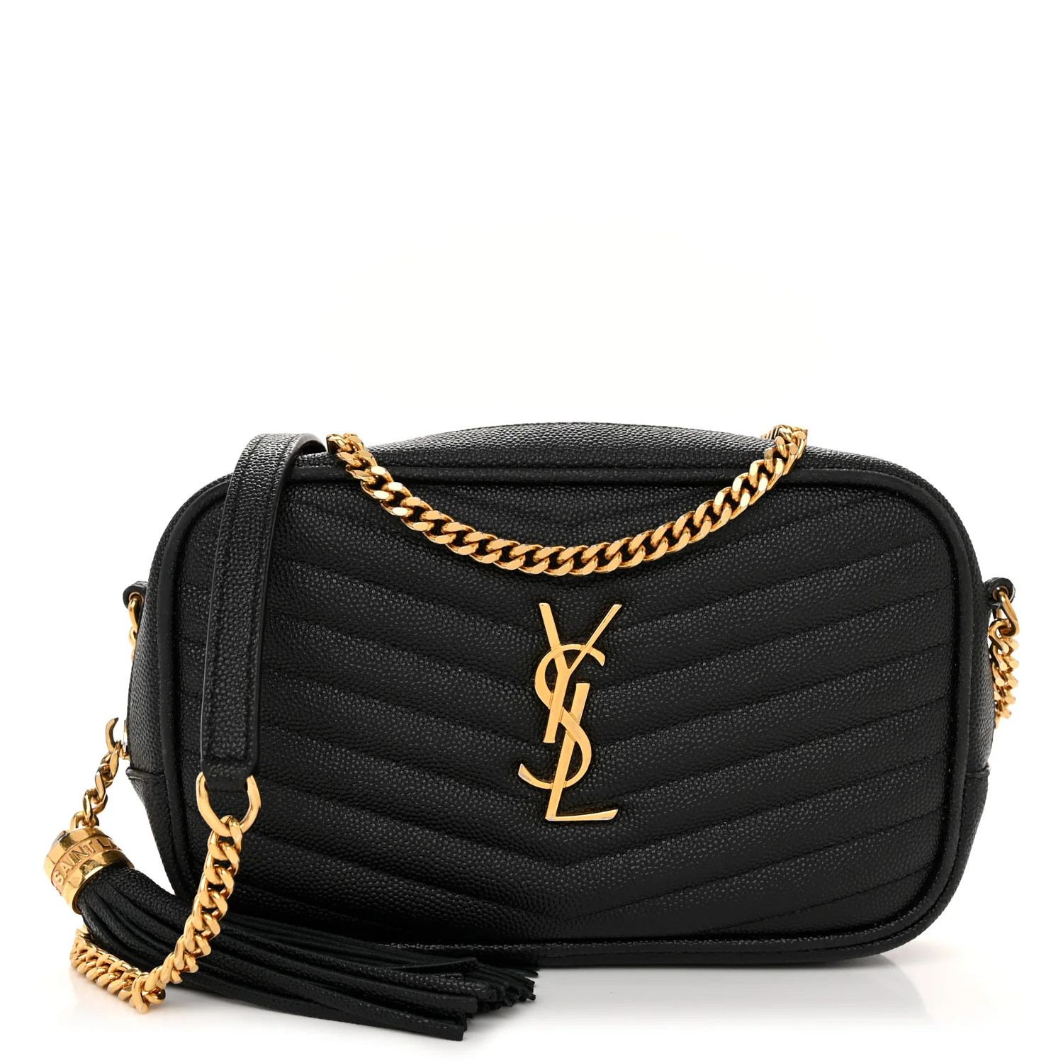 Grain De Poudre Matelasse Monogram Mini Lou Camera Bag Black | FASHIONPHILE (US)