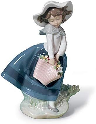 Amazon.com: LLADRÓ Pretty Pickings Girl Figurine. Porcelain Girl with Flowers Figure. : Home & K... | Amazon (US)