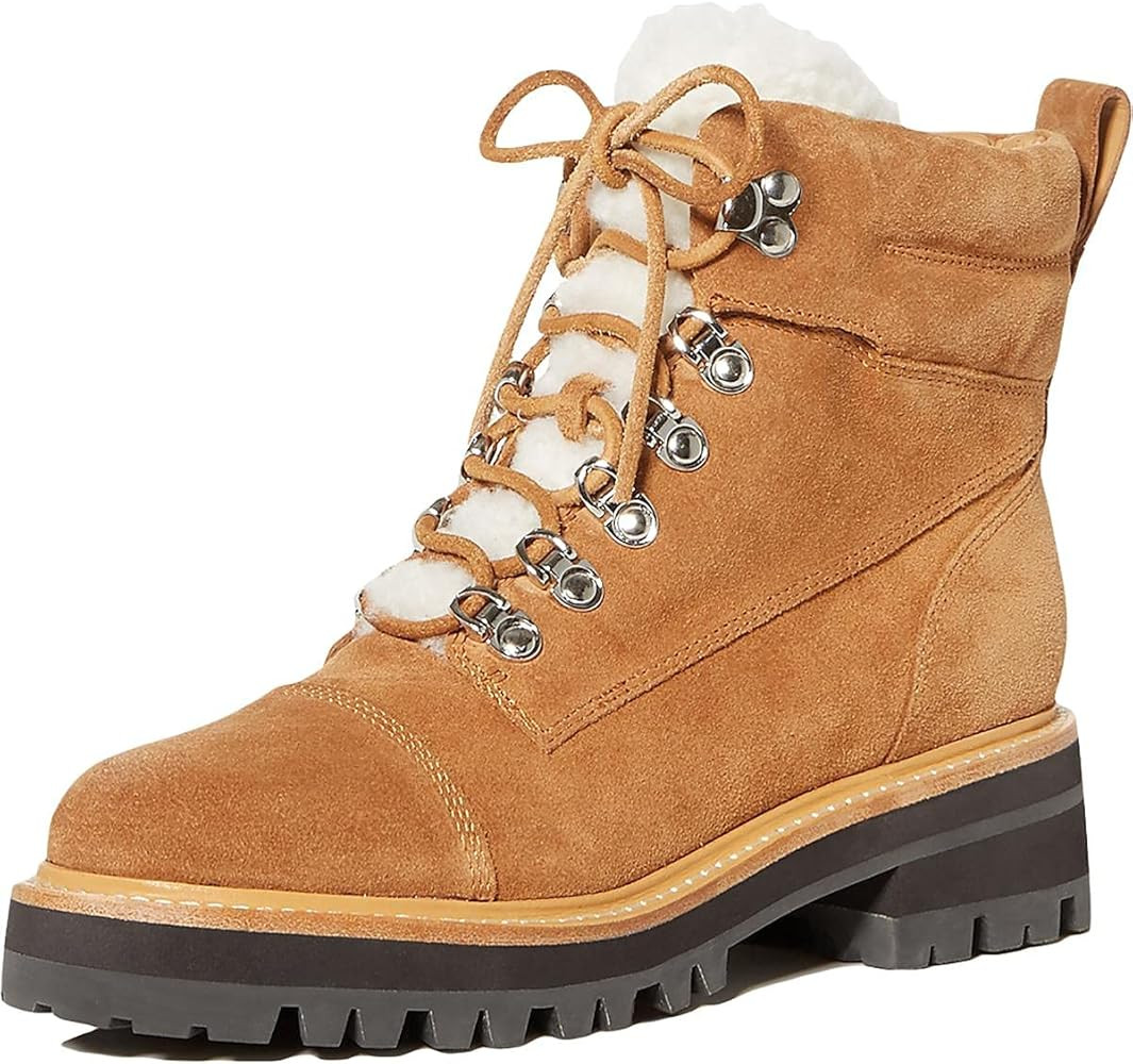 Marc Fisher LTD Womens Idella Suede Shearling Hiking Boots | Amazon (US)