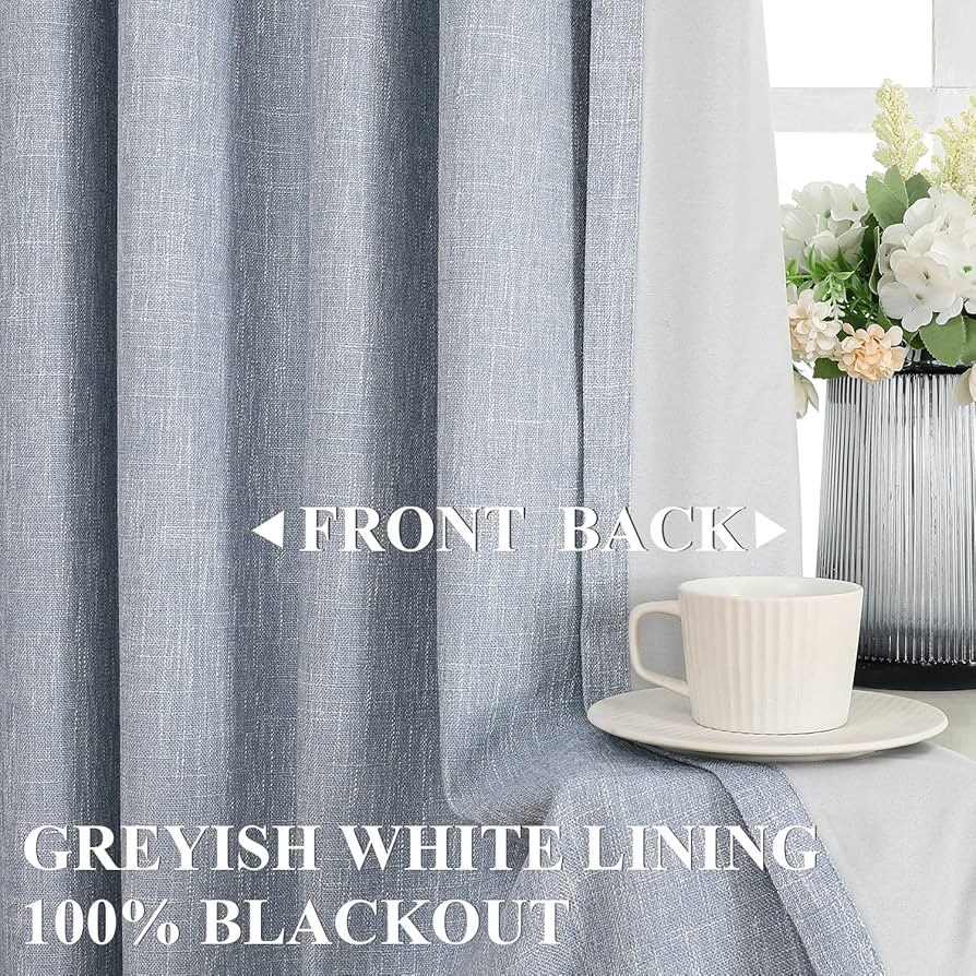 Vision Home Chambray Blue Pinch Pleated Full Blackout Curtains Room Darkening Window Curtains 90 ... | Amazon (US)