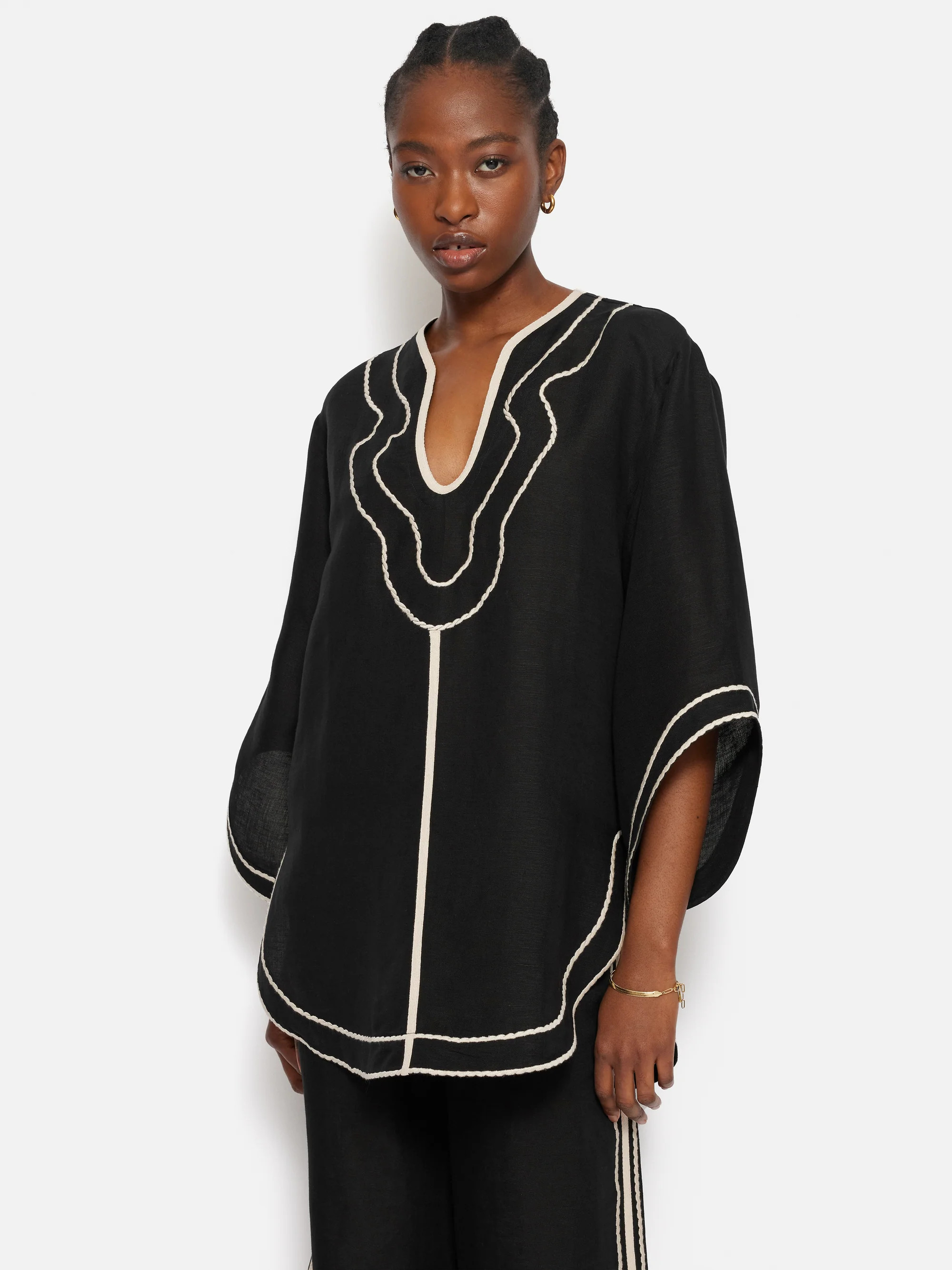 Linen Blend Embroidery Tunic | Jigsaw (UK)