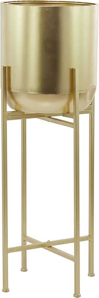 CosmoLiving by Cosmopolitan Metal Round Planter with Removable Stand, 13" x 13" x 46", Gold | Amazon (US)