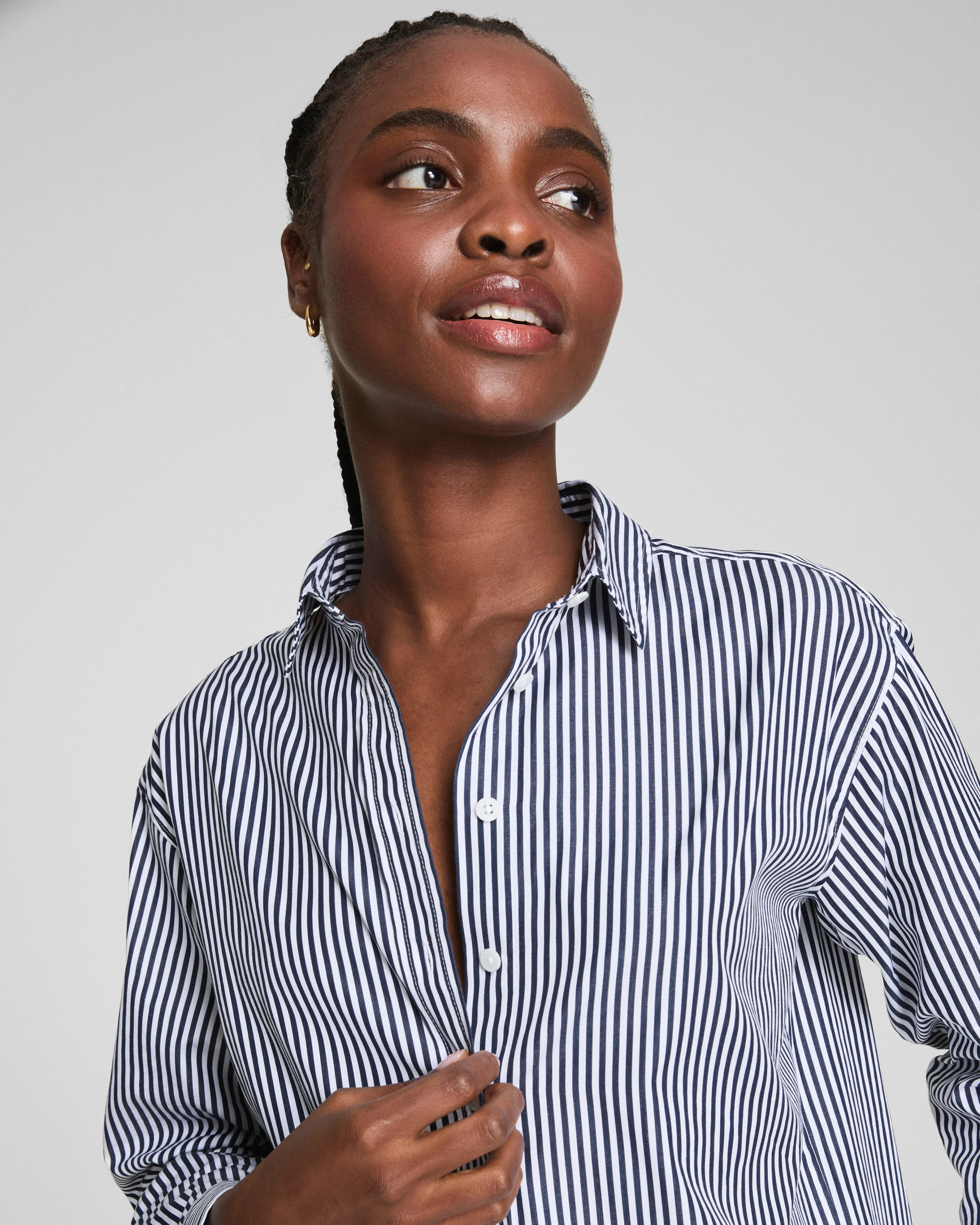 Oversized Poplin Button-Up – Lightweight, Polished & Versatile | SPANX | Spanx
