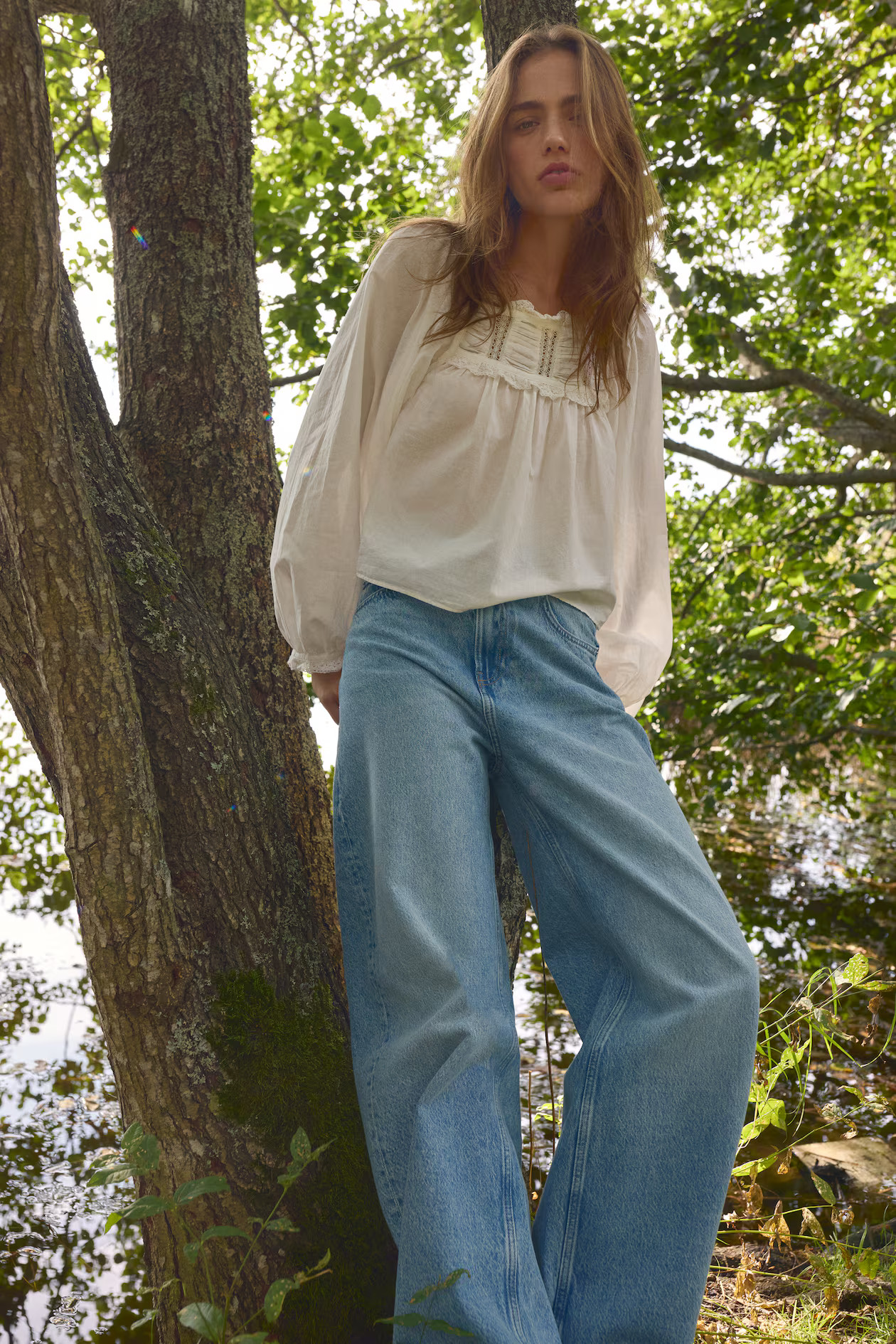 High-Rise Barrel-Leg Jeans | H&M (US + CA)