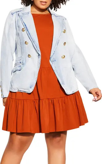 City Chic Harper Denim Blazer Jacket | Nordstrom | Nordstrom