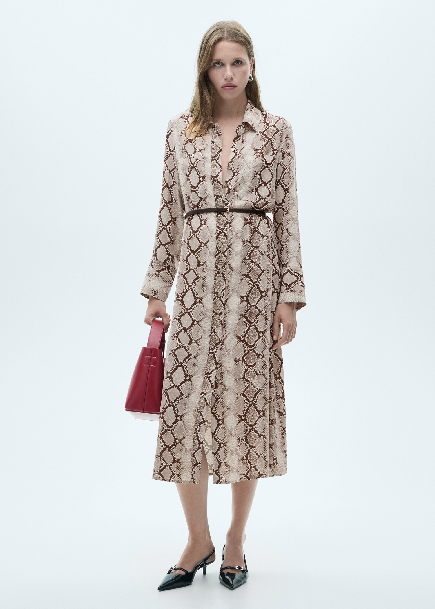 Snake print shirt dress | MANGO (US)