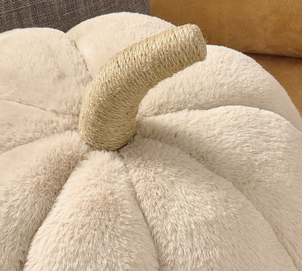 Faux Fur Pumpkin Shaped Pillow | Pottery Barn (US)
