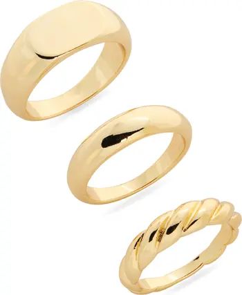 14K Gold Dipped Set of 3 Rings | Nordstrom