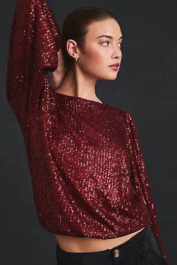 Flat White Sequin Top | Anthropologie (US)