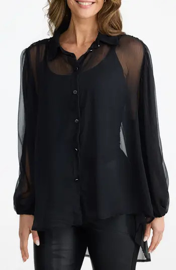 Brave+True Eden Lattice Back Chiffon Shirt | Nordstrom | Nordstrom