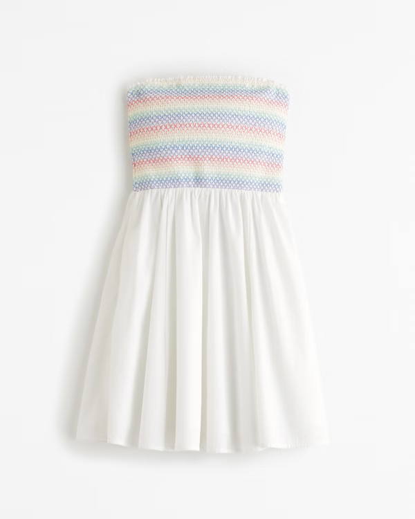 Pride Strapless Smocked Mini Dress | Abercrombie & Fitch (US)