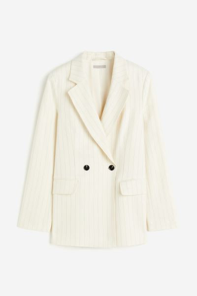 Oversized double-breasted blazer - Dusty blue - Ladies | H&M GB | H&M (UK, MY, IN, SG, PH, TW, HK)