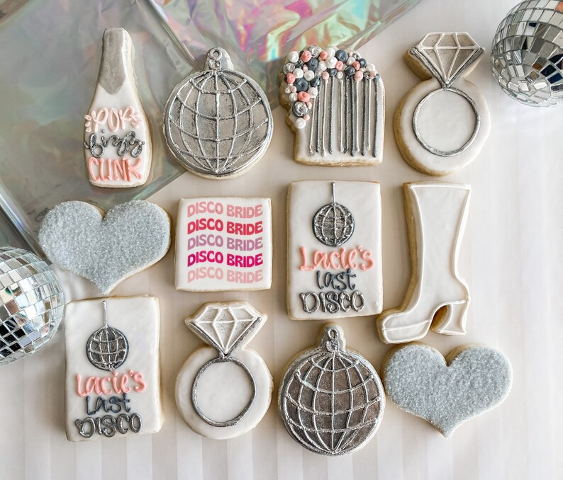 Bride's Last Disco Bachelorette Party Cookies // Disco Bride Cookies for Bachelorette Trip or Par... | Etsy (US)