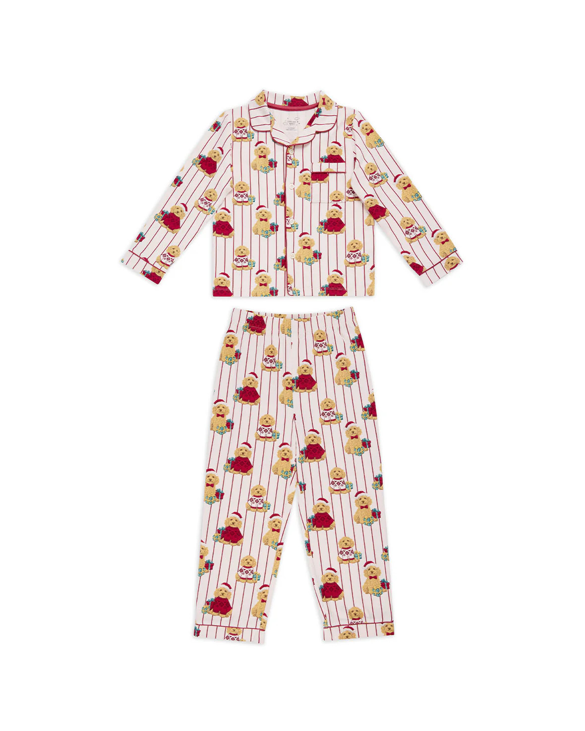 Pets Organic Cotton Chip the Christmas Cockapoo Dog Print Pyjama T-Shi | Chelsea Peers NYC