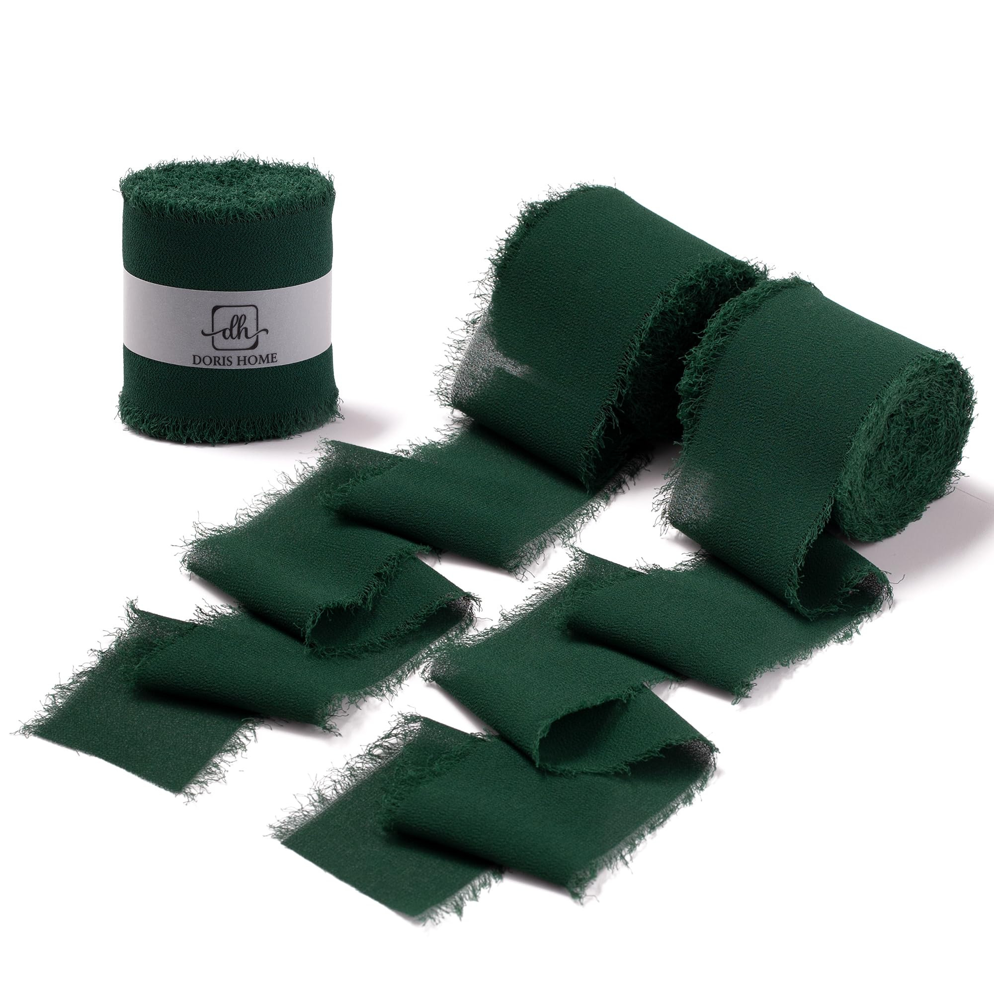 DORIS HOME Dark Green Chiffon Ribbon for Flower Bouquet, 2" x21Yd Fabric Ribbon for Gift Wrapping... | Amazon (US)