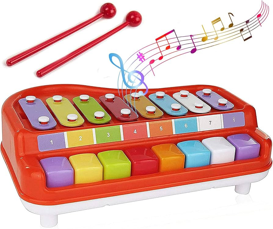 Toysery 2 in 1 Baby Piano Xylophone for Toddlers. Piano Toy Musical Instrument with 8 Multicolore... | Amazon (US)