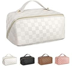 ALEXTINA Large Capacity Travel Cosmetic Bag - Portable Makeup Bags for Women Waterproof PU Leathe... | Amazon (US)