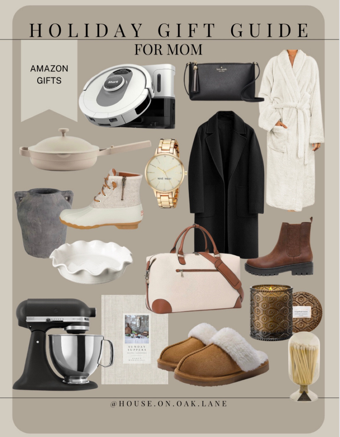 Christmas gift guide for mom 

Robot vacuum unique gift ideas affordable robe long pea coat amber glass candle kitchen aid stand mixer kitchen aesthetic cook book weekender bag travel handbag purse clutch Kate spade scalloped pie dish speedy boots large vase gold watch candle cloche matches Amazon finds 

#LTKsalealert #LTKHoliday #LTKGiftGuide