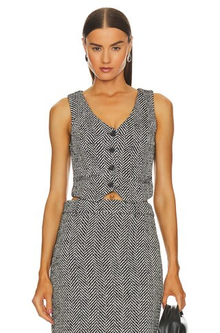 L'Academie June Vest in Black & White from Revolve.com | Revolve Clothing (Global)