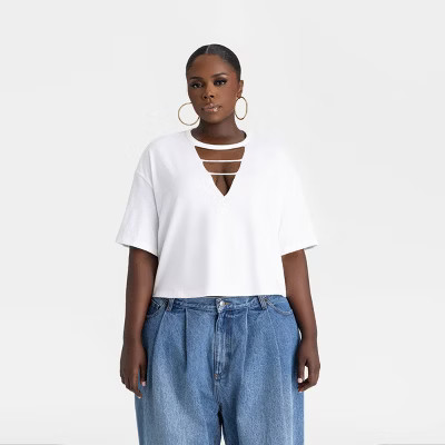 KBB by KAHLANA Women's Short Sleeve T-Shirt 'The Cut Out Tee' | Target