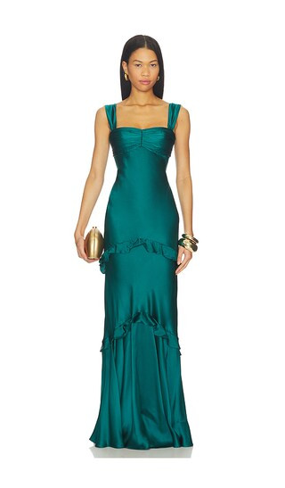 Selma Long Dress in Midnight Green | Revolve Clothing (Global)