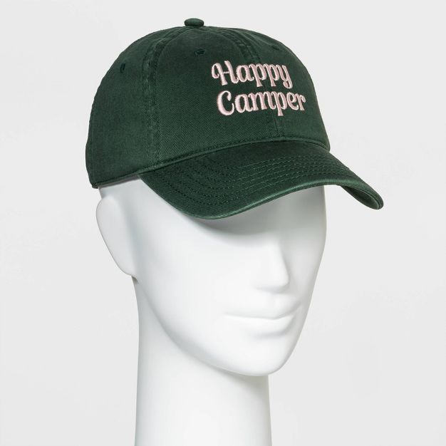 Women&#39;s Happy Camper Baseball Hat - Green | Target