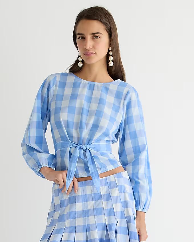 Bow-front top in Bristow gingham | J.Crew US