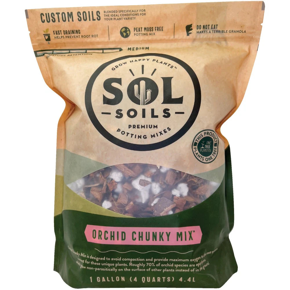 Sol Soils Chunky Orchid Potting Mix 100 Peat Free Lightweight Fast Draining Healthy 1 Gallon one_size | SOL-01-005-03 | Lowe's