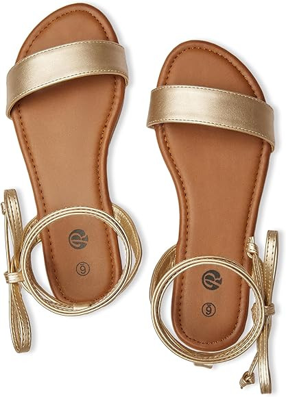 Rekayla Open Toe Tie Up Ankle Wrap Flat Sandals for Women | Amazon (US)