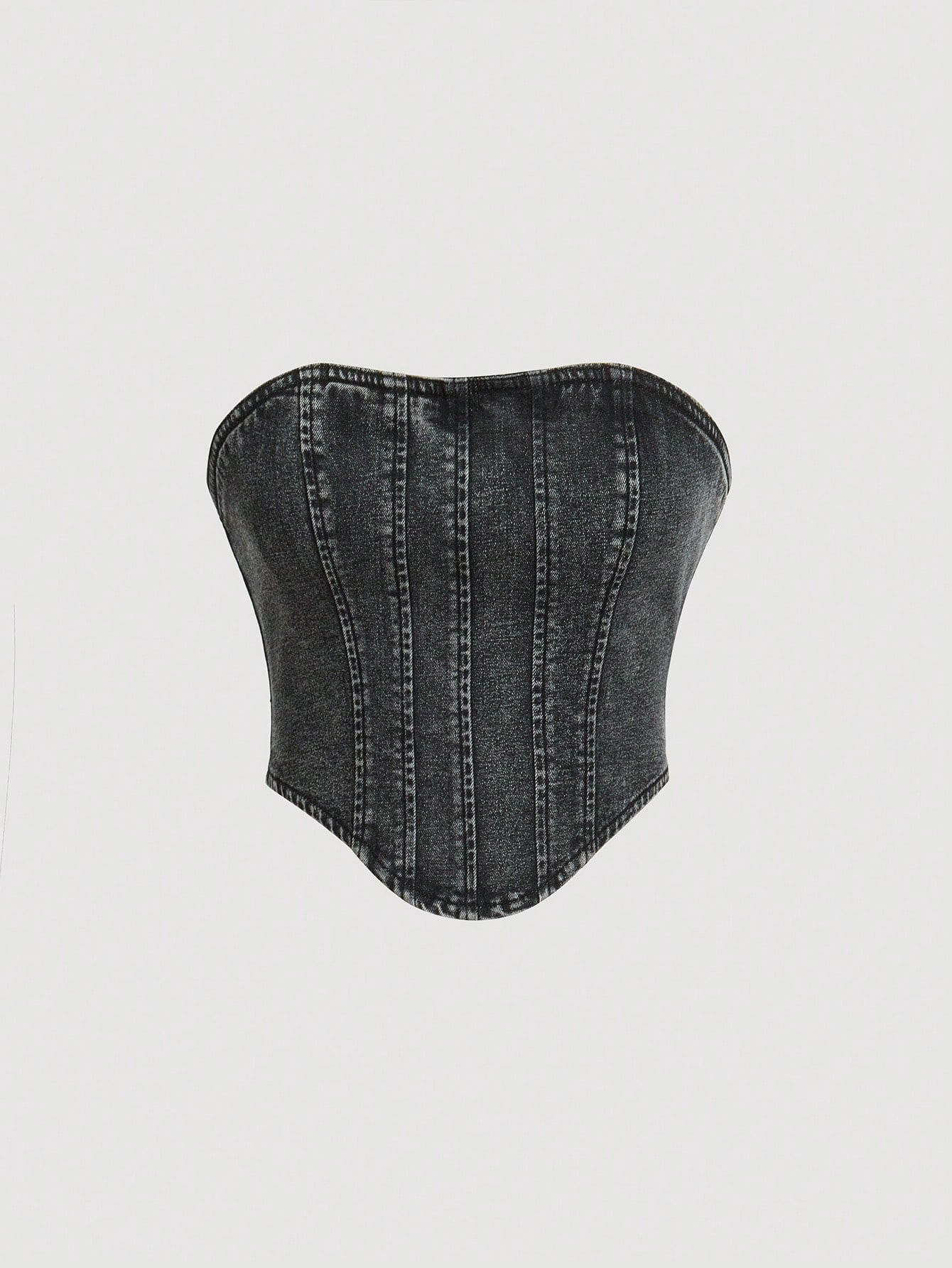 SHEIN Hanky Hem Denim Tube Top | SHEIN