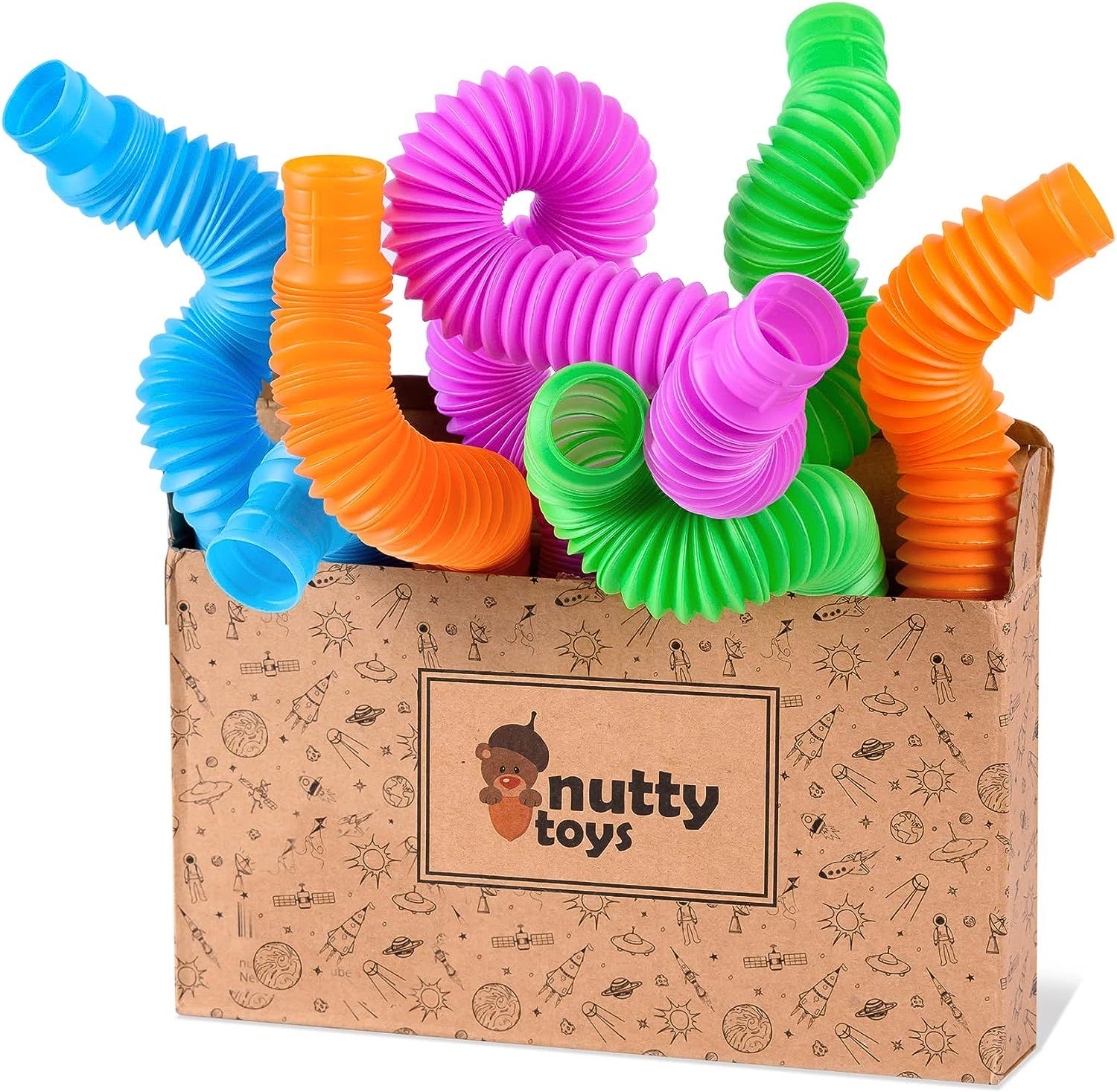 Amazon.com: nutty toys 8 pk Pop Tubes Sensory Toys (Large) Fine Motor Skills & Learning Toddler T... | Amazon (US)