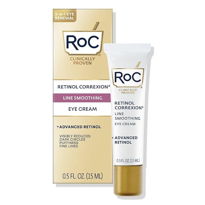 RoC Retinol Correxion Under Eye Cream for Dark Circles & Puffiness, Daily Wrinkle Cream, Anti Agi... | Amazon (US)