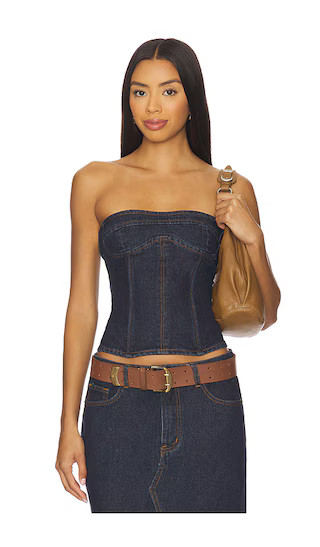 Sweetness Strapless Top in Indigo | Revolve Clothing (Global)