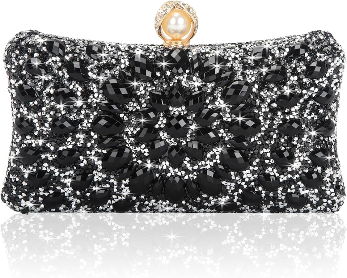 Women's Evening Bags Sparkly Rhinestone Clutch Purses Luxury Handbags | Amazon (US)