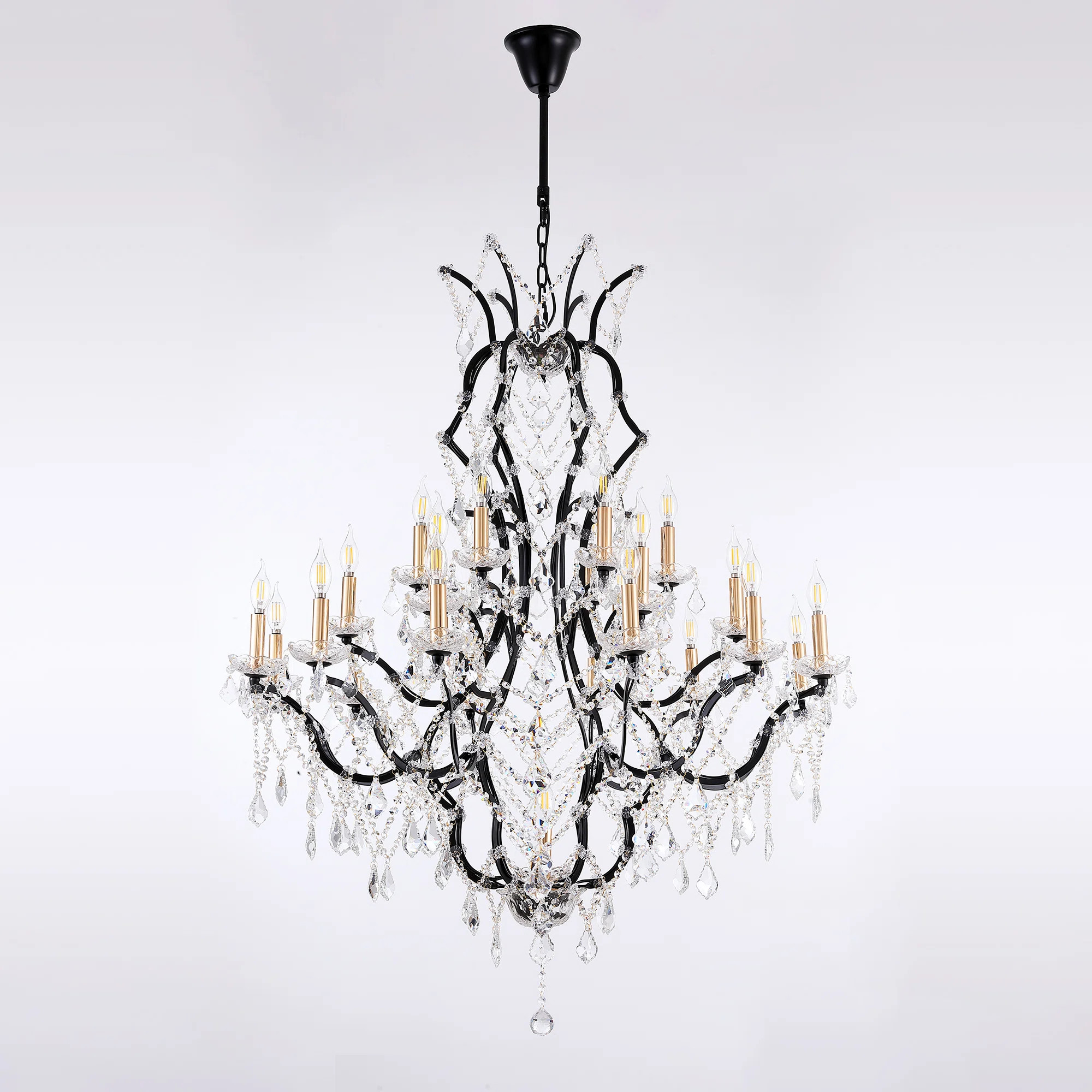 25-Light Large Modern Maria Theresa Crystal Chandeliers | Wayfair North America