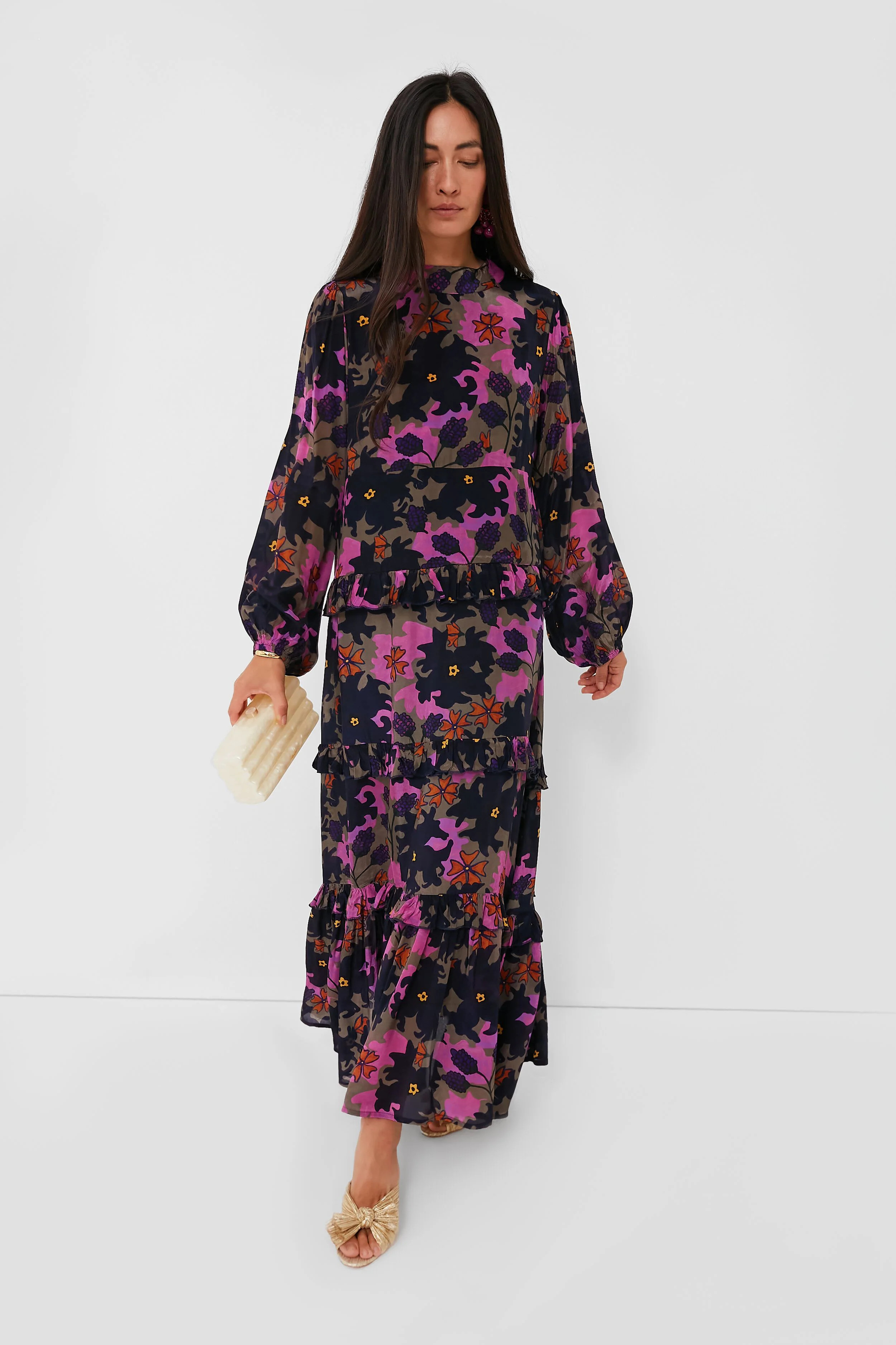 Exclusive Suzani Navy Mock Neck Dress | Tuckernuck (US)