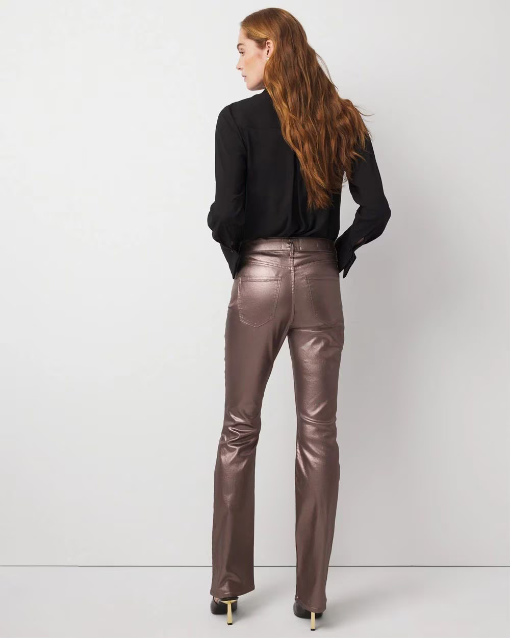 High Rise Metallic Coated Bootcut Jean | White House Black Market | White House Black Market