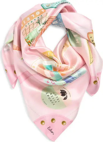 Echo Travel Stickers Silk Square Scarf | Nordstrom | Nordstrom