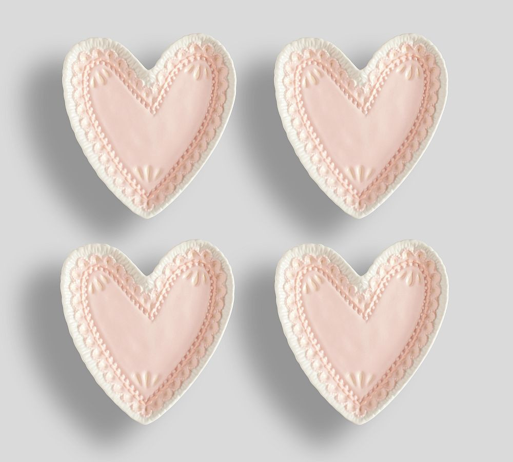 Cookie Heart Appetizer Plates - Set of 4 | Pottery Barn (US)