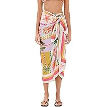 Womens Swimwear Cover Up Skirt 67x45 Summer Beach Long Sarong Swimsuit Floral Pareo Bikini Wrap S... | Amazon (US)