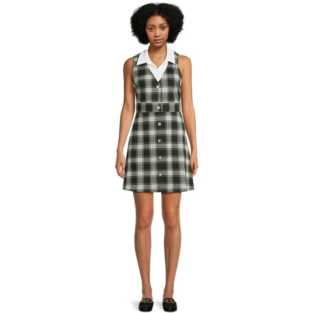 No Boundaries Juniors Plaid Two for One Dress | Walmart (US)