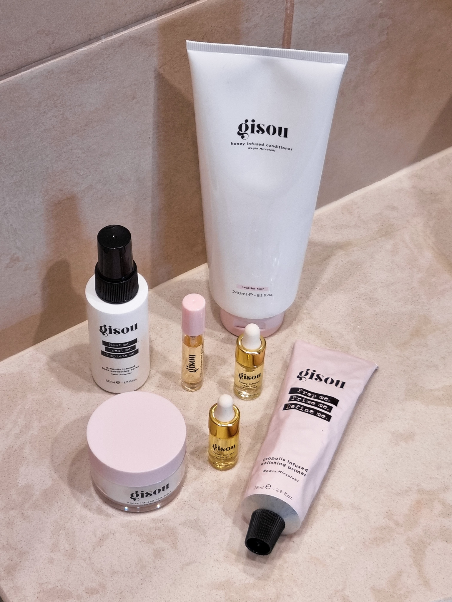 Hair products from Gisou that I always take with me on vacations, a.k.a my hair saviors! Hair conditioner, hair mask, hair oil, hair primer, hair protector and hair perfume!

#LTKbeauty #LTKeurope #LTKnederlands
