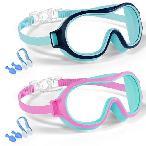 Aegend 2 Pack Swim goggles for Kids 3-15, Anti-Fog Anti-UV Wide Vision Waterproof, No leak Swimming goggles for Boys Girls | Amazon (US)
