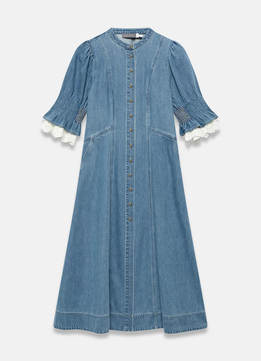 Mid Indigo Denim Midi Dress | Mint Velvet