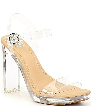 GB 2-Koool Clear Lucite Heel Platform Dress Sandals - 11 | Dillard's