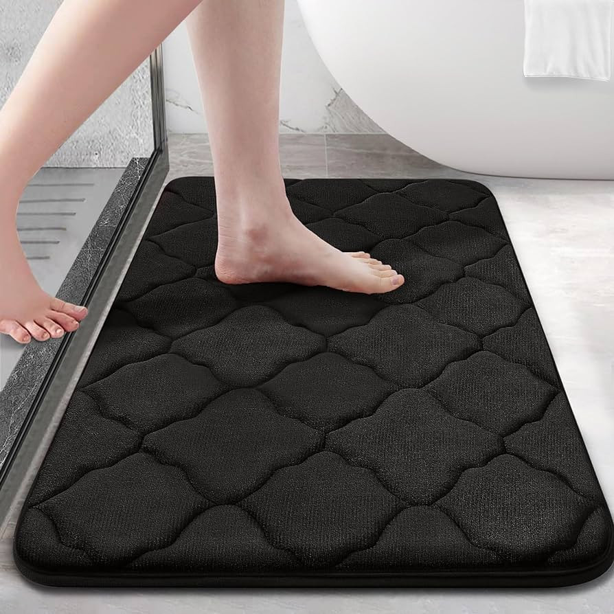 OLANLY Memory Foam Bath Mat Rug 24x16, Ultra Soft Non Slip and Absorbent Bathroom Rug, Machine Wa... | Amazon (US)