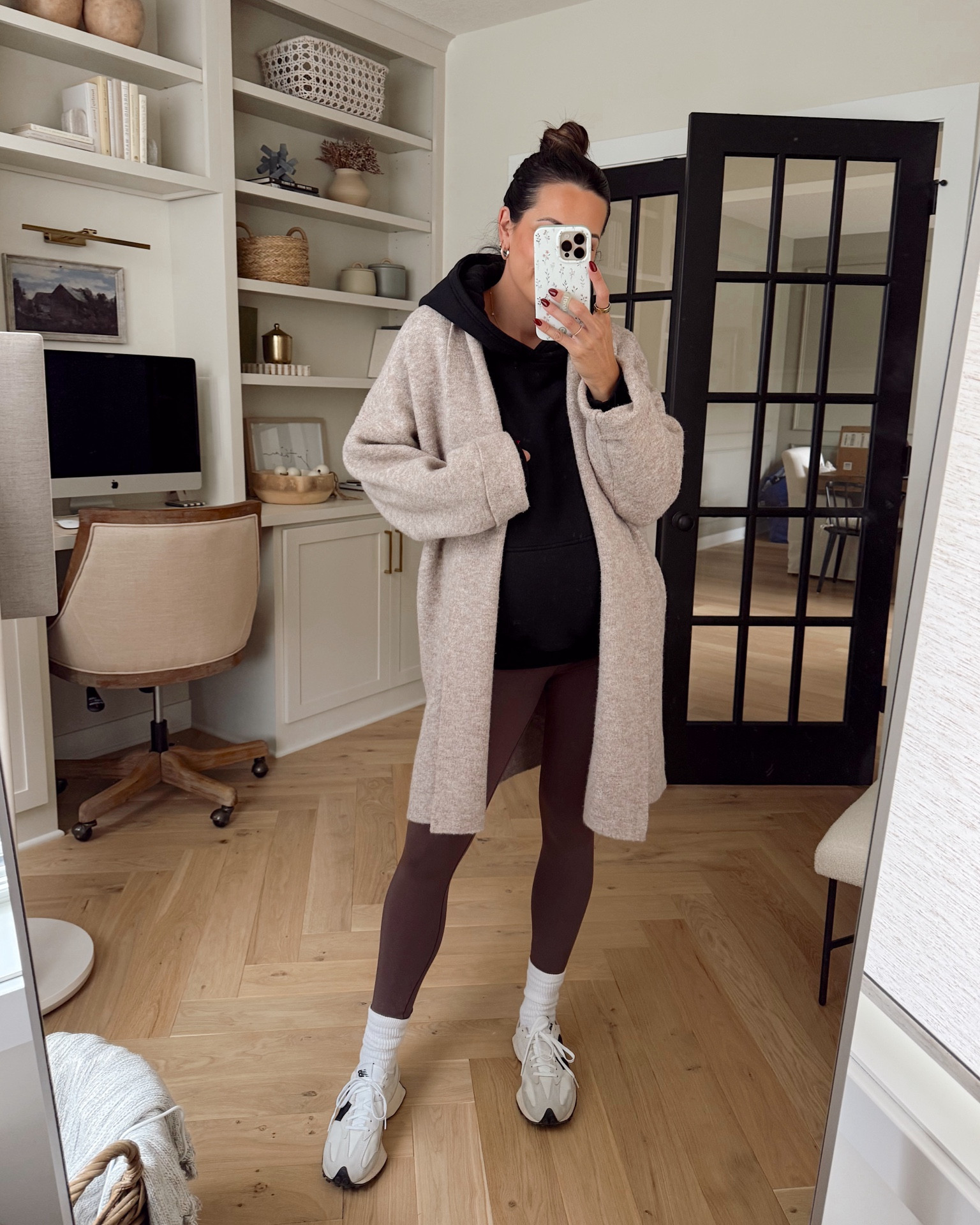 Hockey mom outfit of the day 🏒 
My cardigan sweater was one of my most worn pieces last fall & winter, I absolutely love it!! 

It’s 30% off today and they have some new colors & patterns this year, too 😍 

Amazon hoodie: sized up to a M 
Leggings: true to size (S long, 5’7”) my fav leggings! 
Sneakers: true to size 

Bump friendly outfit / Anthropologie / Amazon fashion 

#LTKStyleTip #LTKFindsUnder100 #LTKSaleAlert