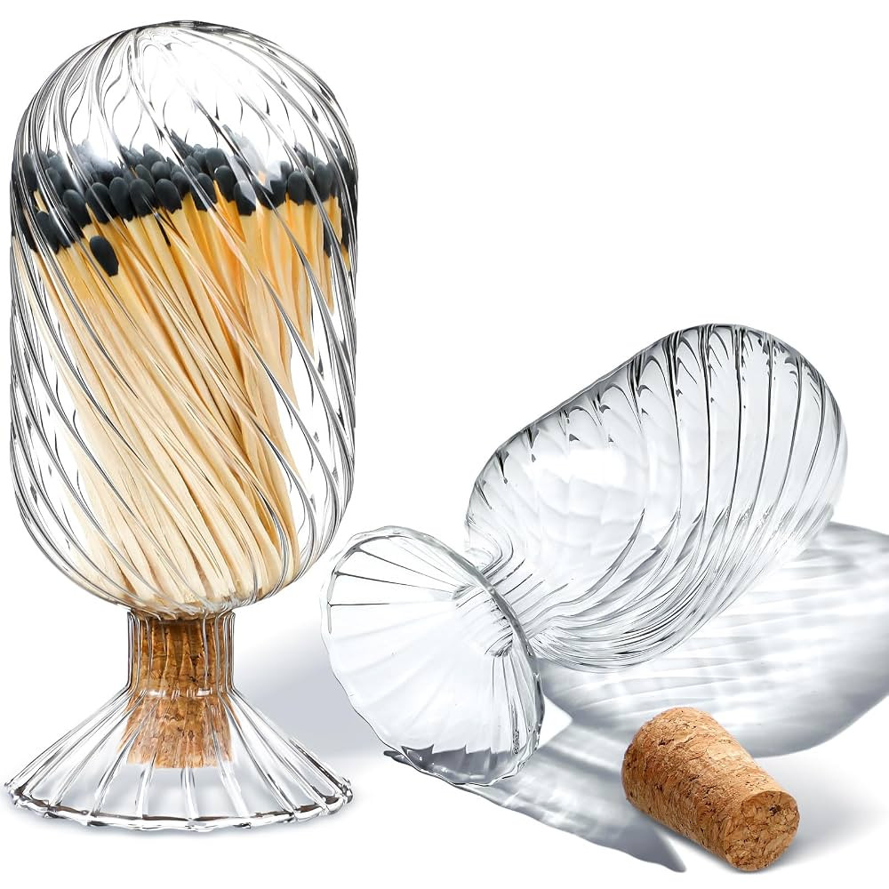 Helix Shaped Glass Matches Cloche Decorative for 4 Inch Candle Matches Trendy Fireplace Display D... | Amazon (US)