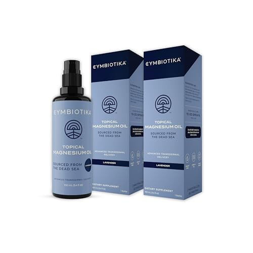 CYMBIOTIKA Topical Magnesium Oil Spray for Body, USA Made, Supplement for Leg Cramps, Muscle, Joint Health & Sleep Support, Includes Magnesium Chloride, Lavender Extract, Aloe Vera, 2pck (6.8 fl oz) | Amazon (US)