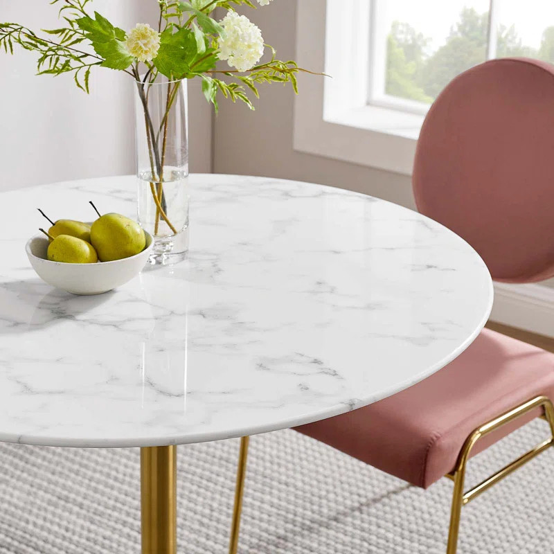 Mercer41 Lippa 36" Round Artificial Marble Dining Table & Reviews | Wayfair | Wayfair North America